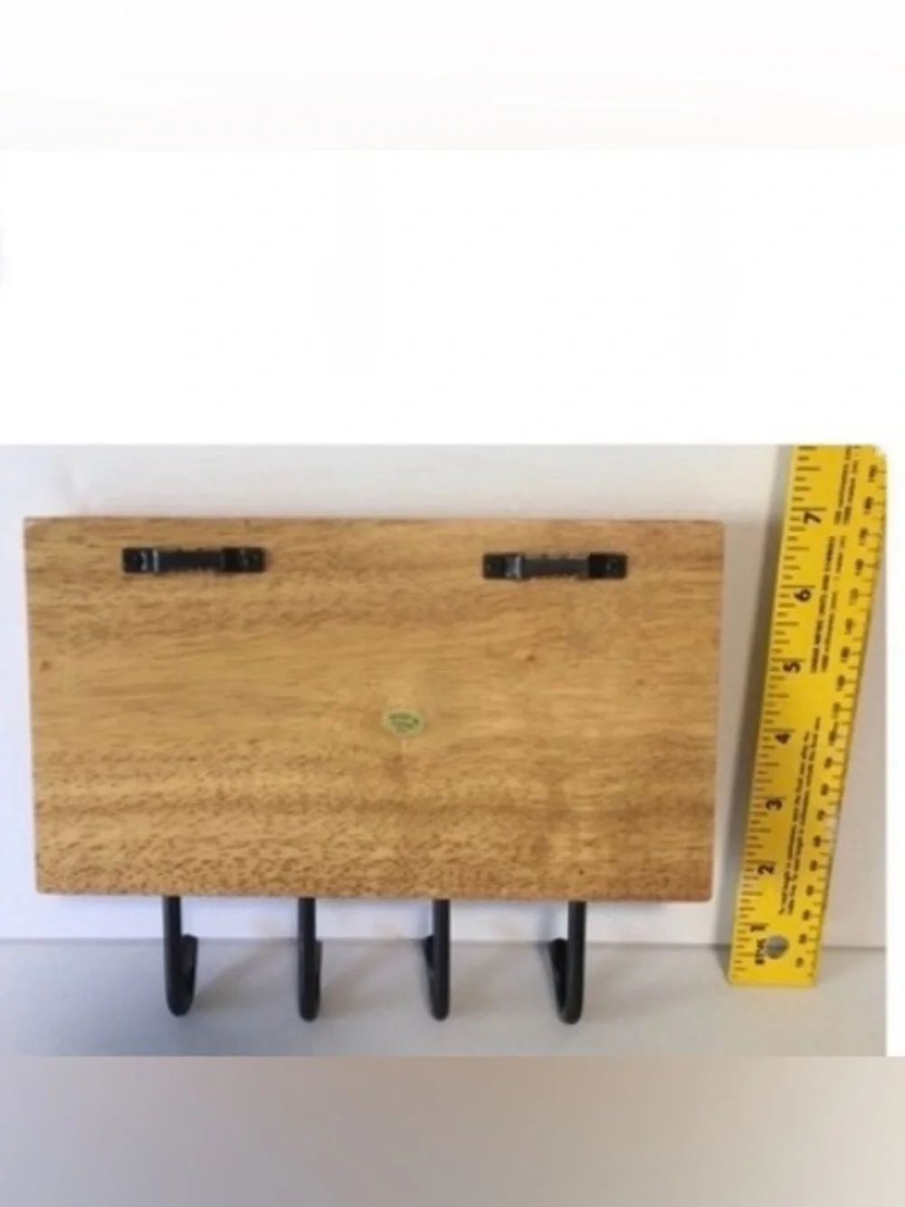 Vintage Tropical Palm & Banana Tree Wooden Wall Key Rack 4 Hooks